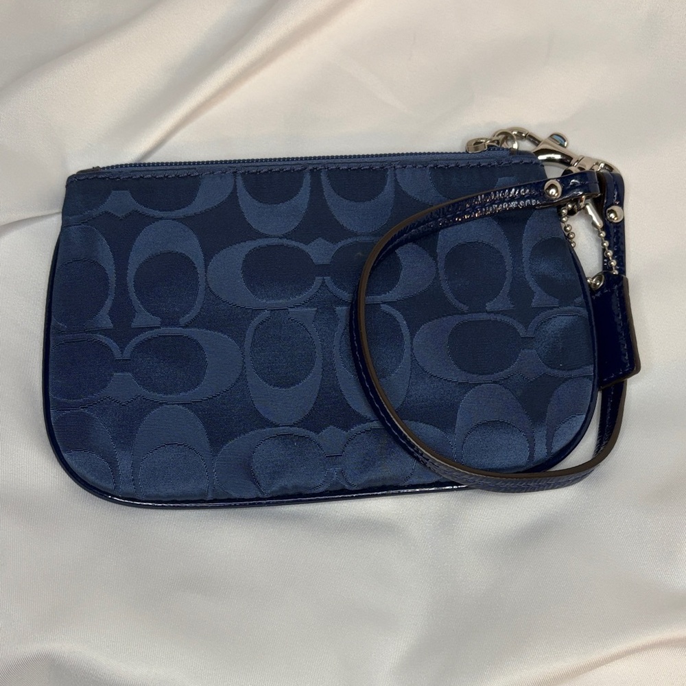 Coach Blue Signature Wristlet - Picture 2 of 3